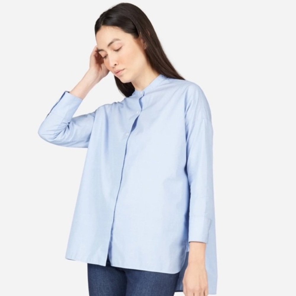 Everlane Cotton Collarless Square Shirt - image 1
